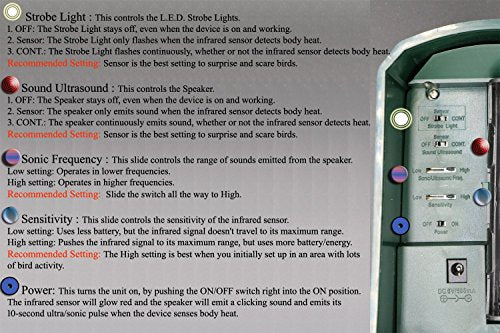 Cleanrth TSBR610 Advanced Sonic & Ultrasonic Bird Repeller