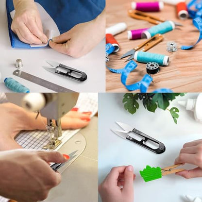 6 Pack Thread Snips with Hard Covers - 4.3" Small Sewing Scissors