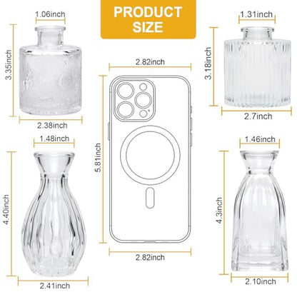 Glass Bud Vases Set of 4, Small Flower Vases for Wedding Centerpiece - color: Clear
