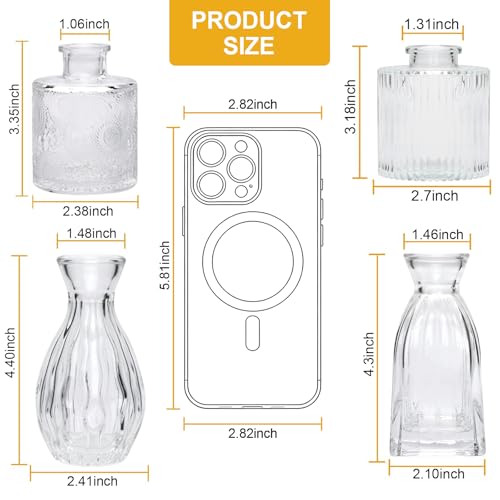 Glass Bud Vases Set of 4, Small Flower Vases for Wedding Centerpiece - color: Clear