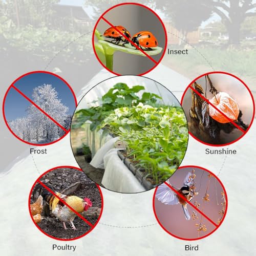 Plant Covers Freeze Protection with Ultra Fine Mesh Reusable Floating Row Cover for Plants Vegetables Flowers Fruits Frost Sun Protection 1.2oz/yd² (6.5x10ft,2pc) - size: 6.5x10ft,2pc