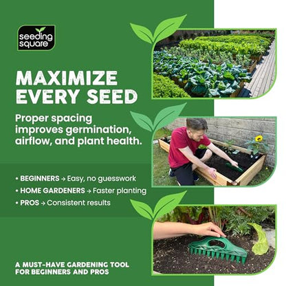 Row Seeder + Pokey Planter Bundle – Garden Row Maker & Dibber Tool for Fast Planting, Straight Rows & Precise Seed Placement