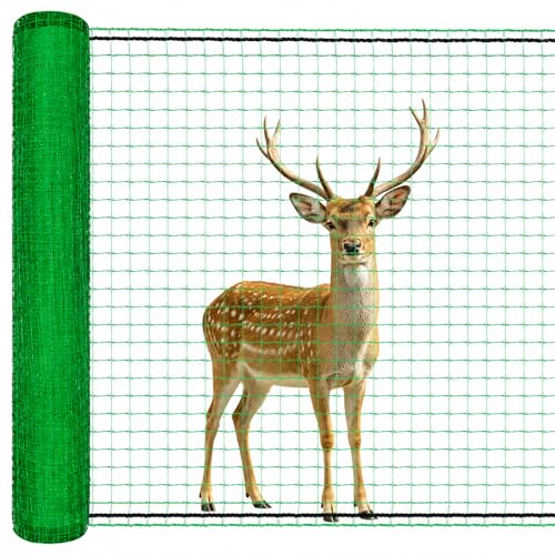 Deer Fence Netting, 5x100 Ft Plastic Mesh Fence Roll, Temporary Fence Green - color: Green, size: 5X100FT