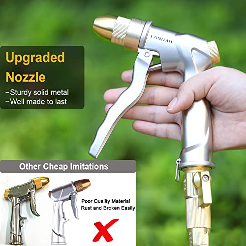 FANHAO 100% Metal Garden Hose Nozzle Heavy Duty, Leakproof, High Pressure
