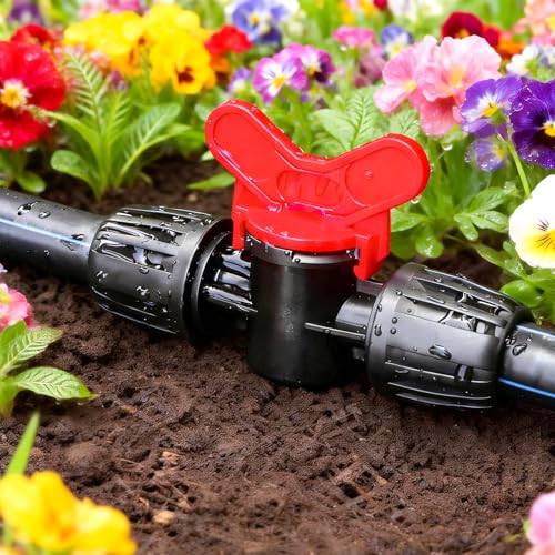 13 Pcs 1/2 Inch Drip Irrigation Shut Off Valves, Drip Line Lock Nut Barbed Switch Valve Connectors For 1/2 Inch Drip Tubing (0.60"-0.65" OD) Garden System Anti-drop Water Flow Control Parts - size: 1/2 inch Valve