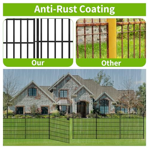 10 Panel No Dig Decorative Garden with Gate 32" H x 24.2'L - size: 32 in(H)×29in(L)