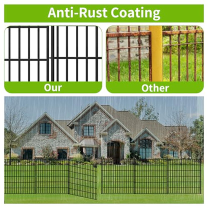 10 Panel No Dig Decorative Garden with Gate 32" H x 24.2'L - size: 32 in(H)×29in(L)