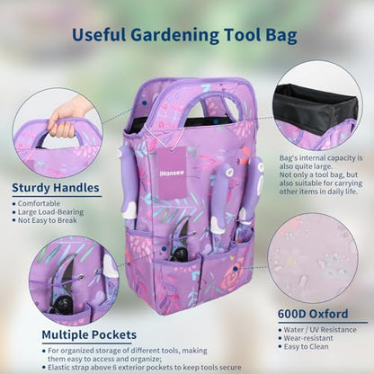 Purple Garden Tools Set 10 Pieces, Gardening Gifts for Women - color: purple