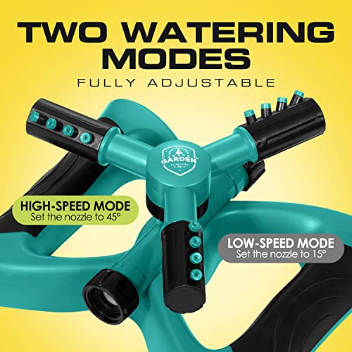 Sprinklers for Yard - 360° Rotating Lawn Sprinkler, Heavy Duty Weighted - color: GREEN