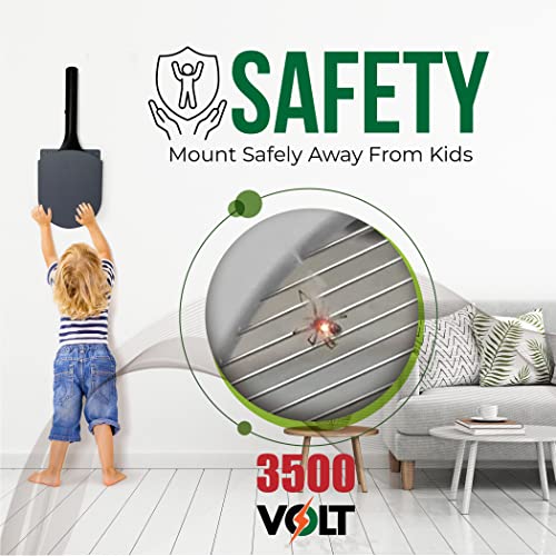 Electric Fly Swatter Racket, Electric Mosquito Swatter, Bug Zapper Racket, Electric Fly Bat with Patented Wall Case, Gray, Black (1 Pack) - style: 1 Pack
