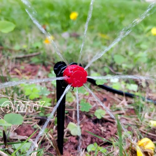 QRITY 20Pcs 1/4" Adjustable Drip Irrigation Emitters for 4mm/7mm Tube - size: E