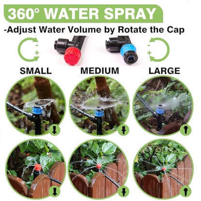 Maotong 240FT Drip Irrigation System Kit New Quick-Connect, Automatic Garden Watering Misting System for Greenhouse, Yard, Lawn, Plant with 1/2 inch Hose 1/4 inch Distribution Tubing and Accessories - size: 240 FT (40FT Main Tube+200FT Distribution tube)