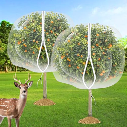 2PCS Large Fruit Tree Netting with Drawstring and Zipper, 8 x 8FT Blueberry Bush Netting Cover, Garden Bird Netting Plant Cover for Protect Plant Fruit Flower from Birds, Bugs, Cicadas, Insects - color: 2pcs-8x8ft