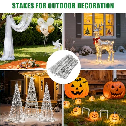 Landscape Staples Galvanized Garden Stakes,8 inch 50 Pack 11 Gauge Heavy Duty Garden Pins for Fences, Lawns, Weed Barriers and Landscape Fabrics, Irrigation Hose,Yard Lawn, Landscape Fabric. - size: 8 INCH