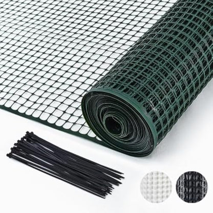 PotatoLife Green Plastic Garden Fence, Hardware Mesh, 40'' x 25' - color: Green, size: 40'' x 25'