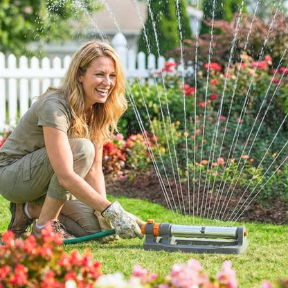 Oscillating Water Sprinkler for Yard, Lawn Adjustable Sprinkler for Garden