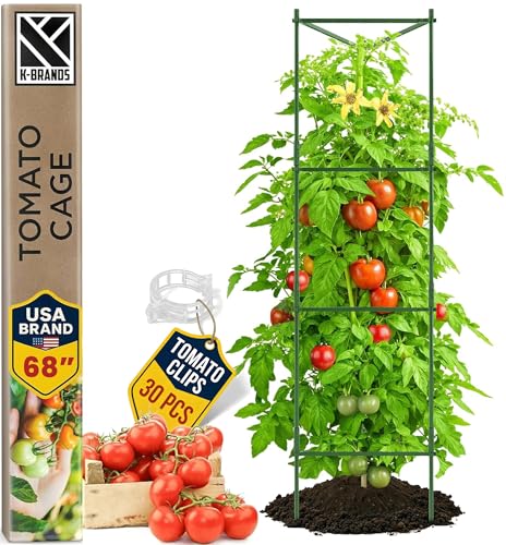 1 Pack 68" Tomato Cages for Garden - Large Tomato Plant Support Trellis - size: 1 Pack, 68 Inches