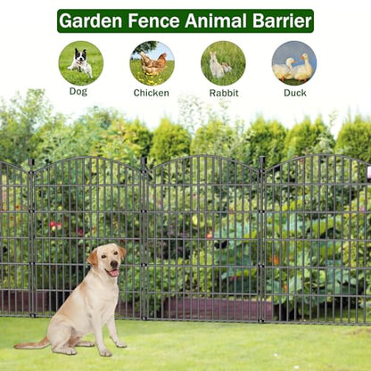 10 Panel No Dig Decorative Garden Fence 40" H x 23.6'L Outdoor Dog Barrier - size: 40 in(H) X 23.6 ft(L)