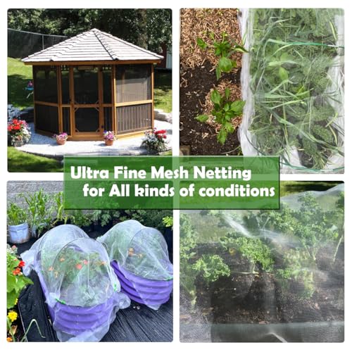 Garden Netting for Raised Beds, 4x10ft Insect Netting - size: 4x10ft Reinforced Netting