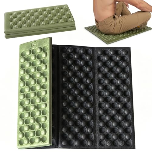 CoguZed Ultralight Foam Sit Pad Folding Hiking Seat Pad Portable Waterproof Camping Sitting Compact Backpacking Cushion for Adults and Outdoor Travel Green