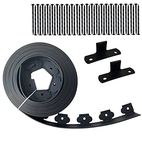 2" x 40' Plastic Landscape Edging Border Black, 40 Spikes