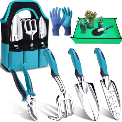 Kynup Garden Tool Set, Heavy Duty Aluminum Gardening Tools with Storage Bag