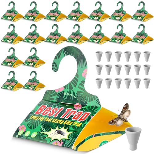 18 Pack Codling Moth Traps for Apple Trees with Pheromone Lures – Triangular Hanging Sticky for Apple Trees, Includes 18 Traps & 18 Lures, for Orchard & Garden Use - style: for Apple