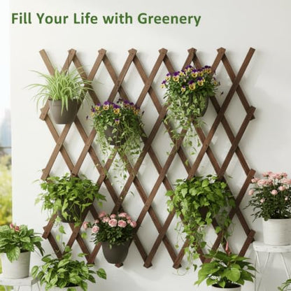 2 Pack Wood Wall Trellis, 11.81 x 70.9 in Wood Lattice Fence Panels