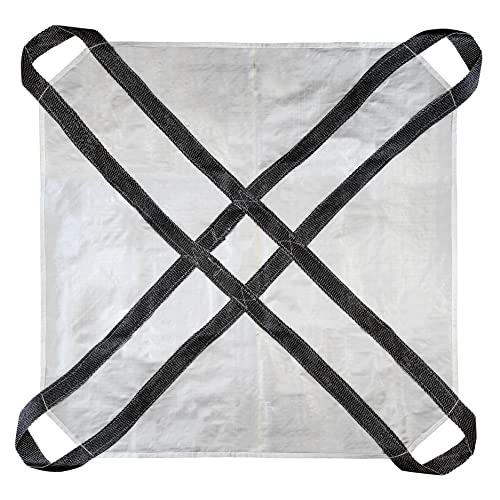 7' x 7' Heavy-Duty Utility Tarp with Reinforced Handles – Waterproof, UV-Resistant Poly-Woven Cover – Ideal for Yard Work, Home, Garden, Construction, Camping & Trailers - size: 7x7