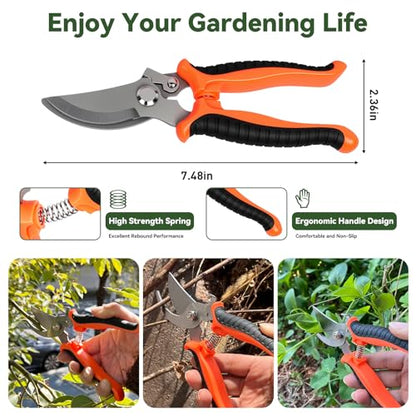 Weed Puller Tool & Garden Hoe, 60 Inch Long Handle, Heavy Duty Weed Remover - color: orange