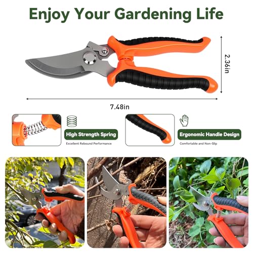 4-in-1 Weeding Tool with Hoe, Grabber, Pruning Shears & Scrub Brush,Garden Hoe & Weed Puller Tool with Long Handle,Dandelion Heavy Duty Uprooting Tool for Lawn Yard Garden - color: black