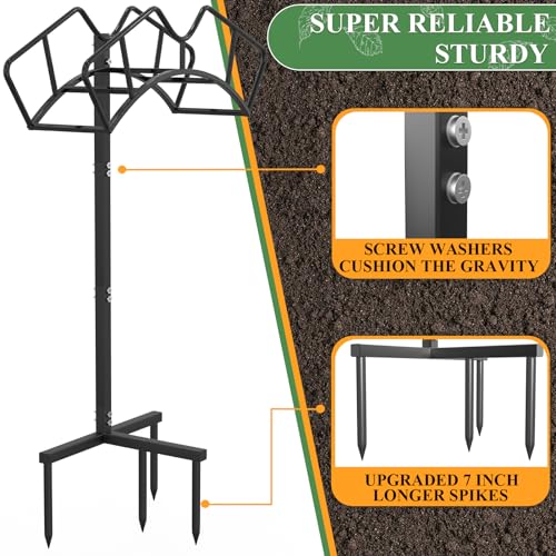 Qatsrin Heavy Duty Garden Hose Holder, Water Hose Storage Holds 150ft Black - color: Black