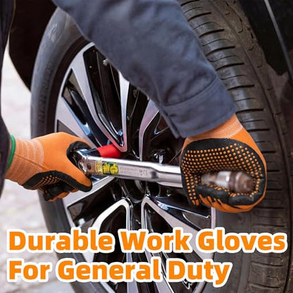 Schwer 6 Pairs Safety Work Gloves with Certified Level 6 Abrasion Resistance, General A1 Cut Resistant Working Gloves with MicroDot Grip, Touchscreen, MicroFoam Nitrile Coating, LT5619, M - size: Medium