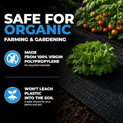 Sandbaggy 6 ft x 100 ft Landscape Fabric, 72 Inch Wide Heavy Duty Weed Barrier Fabric, Woven Polypropylene Ground Cover for Garden Beds, Rows, Pathways, Mulch and Gravel (1 Roll - 6 ft x 100 ft) - size: 1 Roll - 6 ft x 100 ft