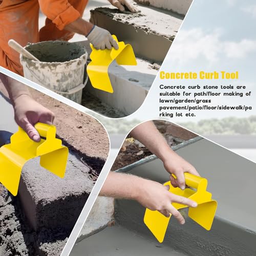 Concrete Curb Trowel, Garden Edging Curb Trowel Concrete Tool, Concrete Curb Trowel Edger, Landscape Curb Trowel with Putty Knife (Bevel Edge)