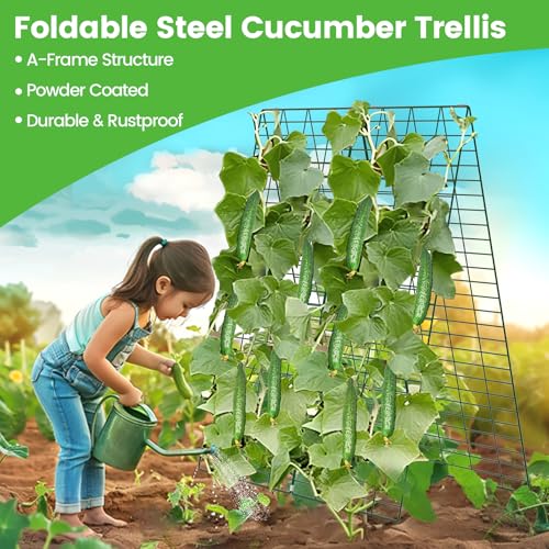 Foldable Cucumber Trellis 48" L x 34" W - size: 48" L x 34" W