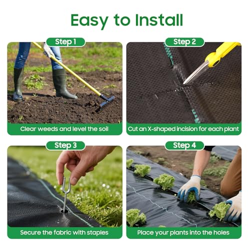 Weed Barrier Landscape Fabric, Black, 4ft x 100ft