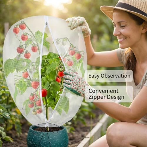 Gardtree 3PCS 5 × 6.2 FT Bird Insect Barrier Fruit Tree Netting, Double Zipper & Drawstring, Garden Bird Netting for Blueberries, Tomatoes, Peppers, Shrubs – Reusable Mesh Barrier - size: 5 x 6.2 FT/3PCS