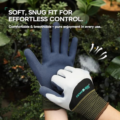 Gardening Gloves, Waterproof Thorn-Proof Latex Work Gloves, Non-Slip Flexible Garden Gloves for Rose Pruning, Weeding, Planting & Yard Work for Men Women, 1 Pair - size: Medium