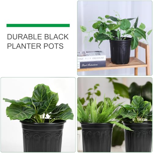 JERIA 50-Pack 1 Gallon Flexible Plant Nursery Pots,Thickened Soft Plastic Seedling Pots,Seed Starting Pot Flower Plant Container for Succulents，Seedlings - size: 1Gallon 50P