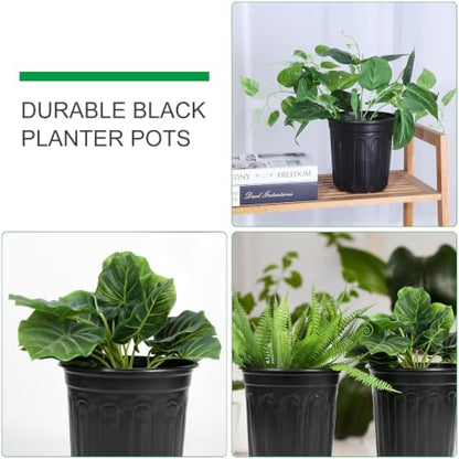JERIA 50-Pack 1 Gallon Flexible Plant Nursery Pots,Thickened Soft Plastic Seedling Pots,Seed Starting Pot Flower Plant Container for Succulents，Seedlings - size: 1Gallon 50P