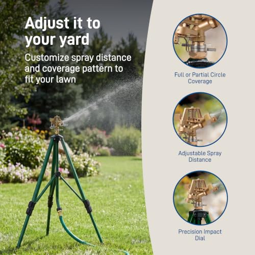 Orbit Tripod Zinc Impact Sprinkler, Adjustable Height - 56667 - style: Zinc Impact Sprinkler