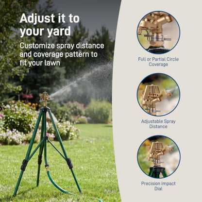 Orbit Tripod Zinc Impact Sprinkler, Adjustable Height - 56667 - style: Zinc Impact Sprinkler