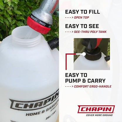 CHAPIN 16109 1-Gallon Pump Sprayer, Anti-Clog Design for Easy Use, 2pk