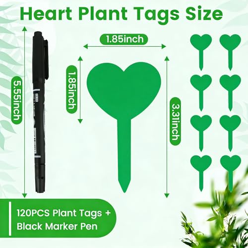 Green Platic Plant Markers Plant Tags with Black Pen - color: Grenn