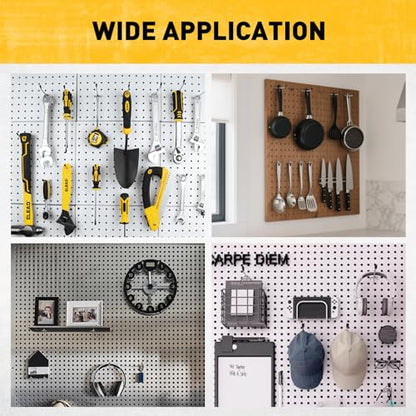 ELEAD 105-Piece 6 Inch Pegboard Hooks, Heavy Duty Peg Board Organizer Accessories, Peg Board Tool Hangers Fit for 1/4" and 1/8" Pegboard Hanging Tools Garage, Workshop, and Craft Storage - style: 105-Piece 6 Inch