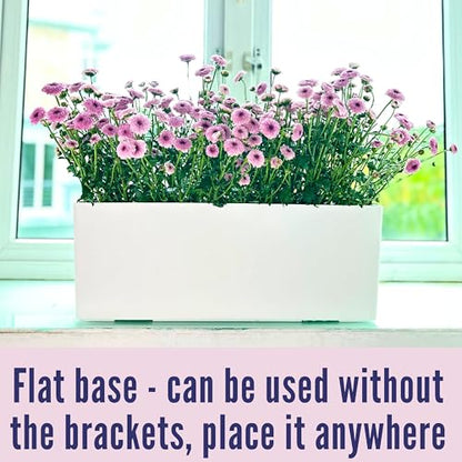 LaLaGreen Wall Hanging Planter Outdoor (4 Pack, 20 Inch) White Window Boxes - color: White X 4