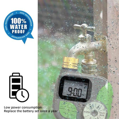 Drip Irrigation System with Water Timer Auto Watering System for Garden 5/16“ID and 1/4 Inch Pipe 162ft Adjustable Spray Kit, for Greenhouse, Garden, Lawn, and for Potted Plants - size: Kit 8a - 162 ft