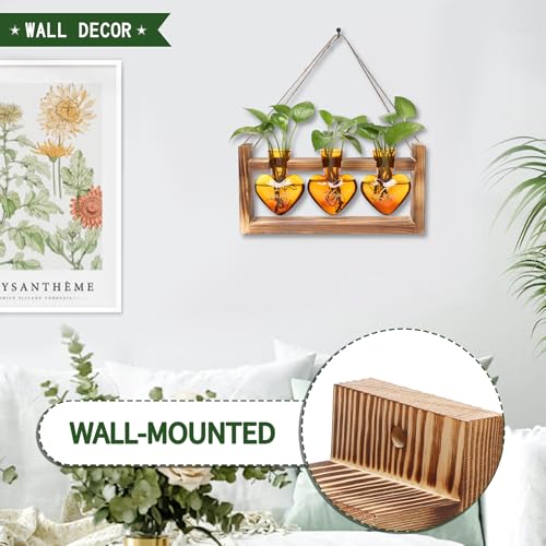 Plant Terrarium Propagation Stations Hydroponics - color: Amber(Faith Hope Love)