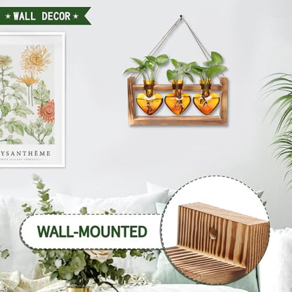 Plant Terrarium Propagation Stations Hydroponics - color: Amber(Faith Hope Love)